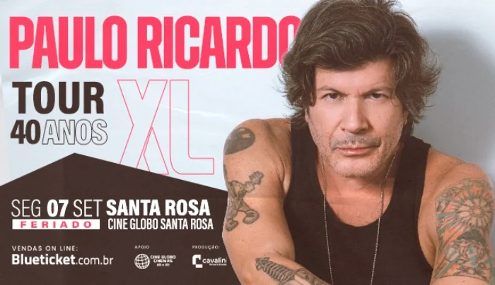 Arte oficial do show Paulo Ricardo Tour 40 Anos em Santa Rosa